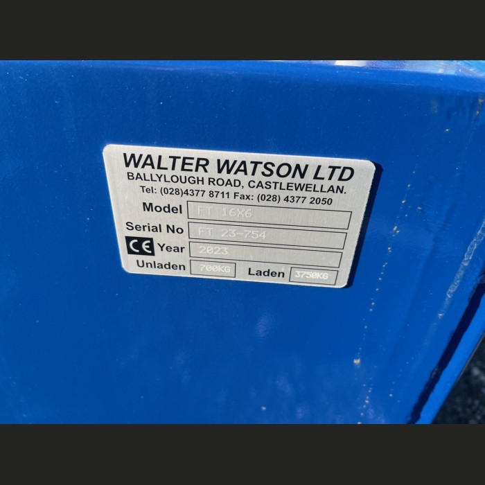 New 16' x 6' Walter Watson Feed Trailer c/w Wood Floor + Retractable Drawbar 1